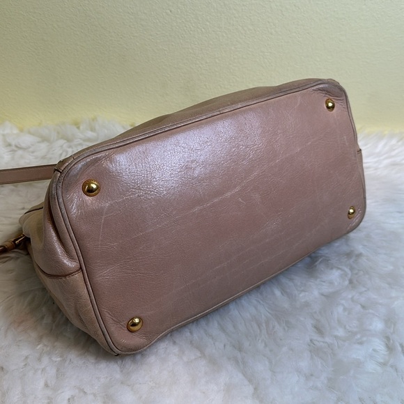 💯Authentic Prada Tan Leather Handbag Two-way🍀 - Picture 6 of 14